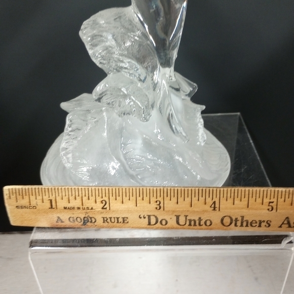 Vintage Cristal d'Arques Clear Glass Dolphin Figurine Paperweight Coastal Beachy - Picture 10 of 10